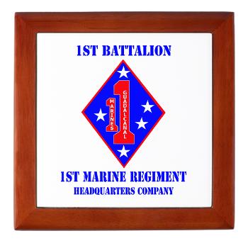 HQC1MR - M01 - 03 - HQ Coy - 1st Marine Regiment with Text - Keepsake Box - Click Image to Close